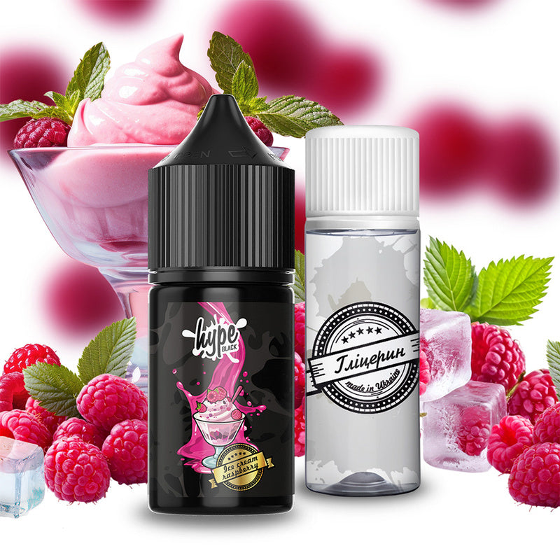 Набор для самозамісу Hype Black 30 мл Ice Cream Raspberry